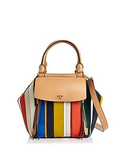 Tory Burch Balloon Stripe Half Moon Leather Genuine Calf Hair