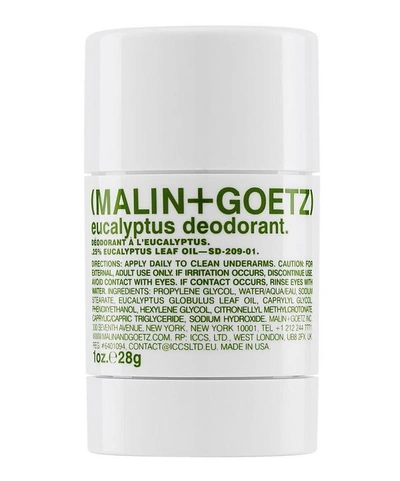 Shop Malin + Goetz Eucalyptus Deodorant Travel Size 28g In White