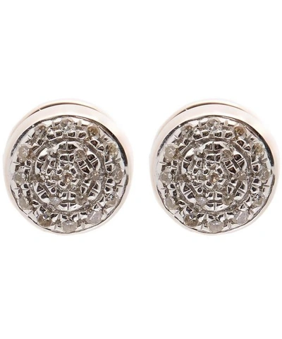 Monica Vinader Rose Gold Vermeil Fiji Mini Diamond Button Stud Earrings In Gold