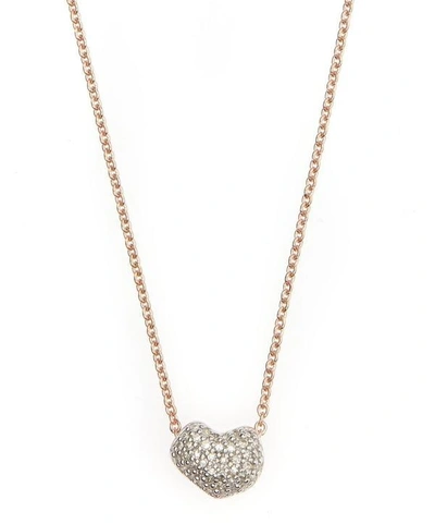 Shop Monica Vinader Rose Gold Vermeil Nura Mini Heart Diamond Necklace