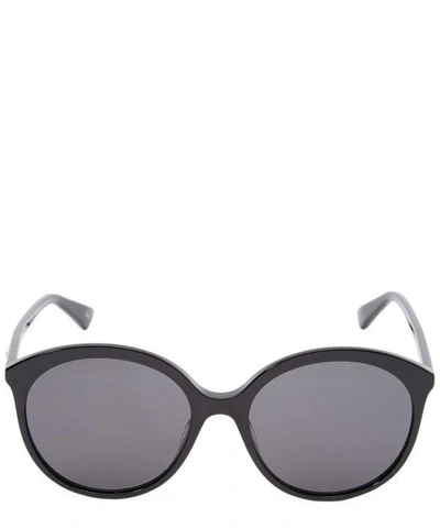 Shop Gucci Oversized Round Acetate Sunglasses In Black