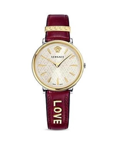 Shop Versace Collection Manifesto Edition Watch With Interchangeable Straps, 38mm In Ivory/red