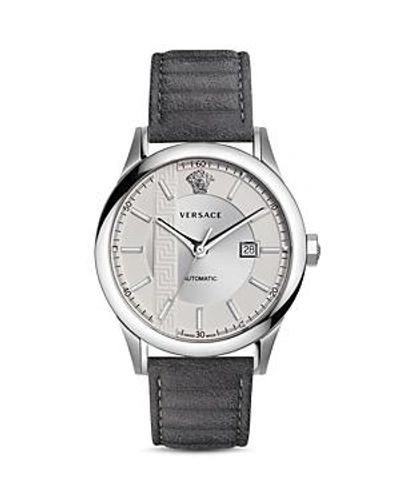 Shop Versace Aiakos Automatic Watch, 44mm In Silver/gray
