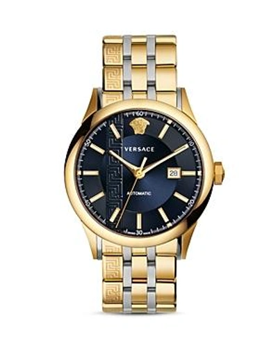 Shop Versace Aiakos Two-tone Automatic Watch, 44mm In Navy/multi