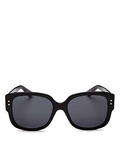 Shop Dior Women's Lady Studs Embellished Square Sunglasses, 54mm In Black/gray Solid