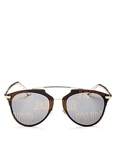 Shop Dior Women's Reflected Prism Mirrored Sunglasses, 63mm In Black Gold/crystal/gray Gradient Mirror