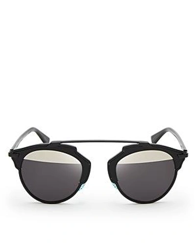 Shop Dior Women's So Real Split Lens Mirrored Sunglasses, 48mm In Shiny Black/gray Mirror