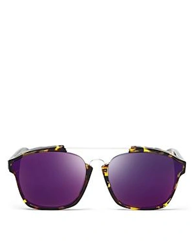 Shop Dior Abstract Square Mirrored Sunglasses, 58mm In Havana/pink Mirror