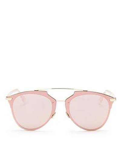 Shop Dior Women's Prism Mirrored Brow Bar Sunglasses, 63mm In Gold Crystal/rose Gold Mirrored Prism