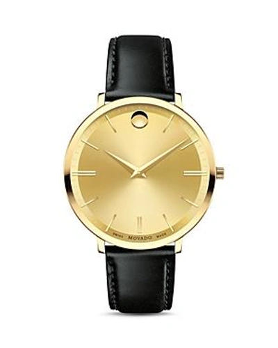 Shop Movado Ultra Slim Watch, 35mm In Gold/black