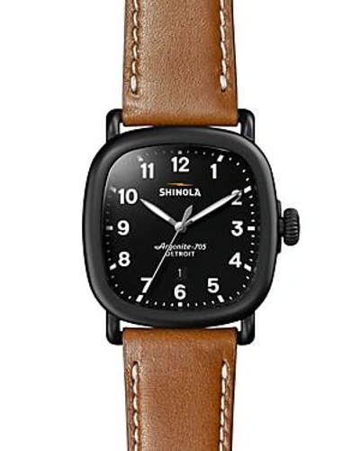 Shop Shinola Guardian Watch, 41.5mm X 41.5mm In Black/brown