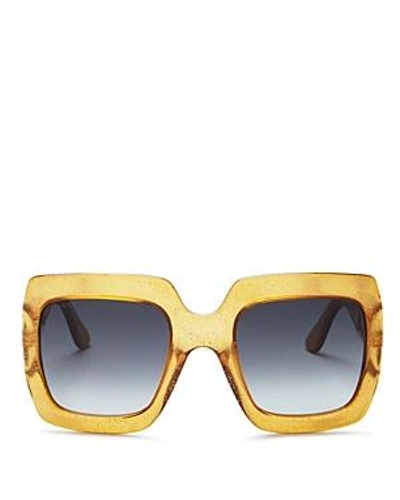 Shop Gucci Women's Oversized Square Sunglasses, 54mm In Gold/gray Gradient