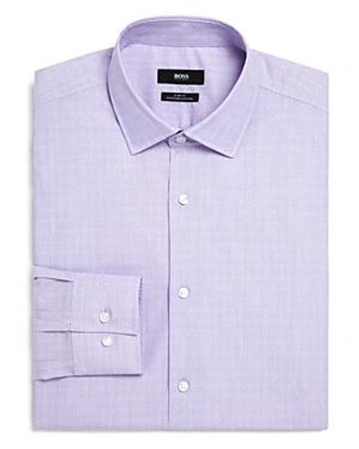 Shop Hugo Boss Dobby Slim Fit Dress Shirt In Purple