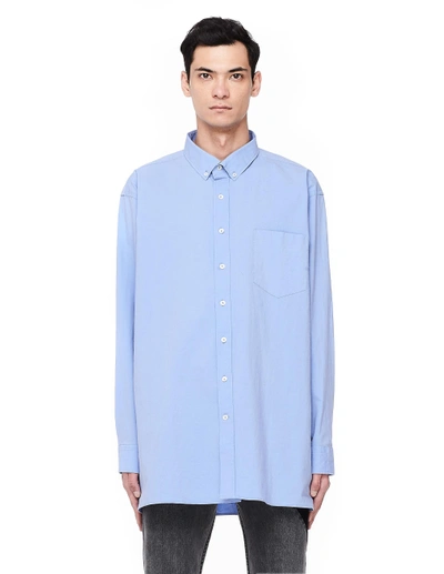 Shop Vetements Men's Light-blue Cotton Shirt