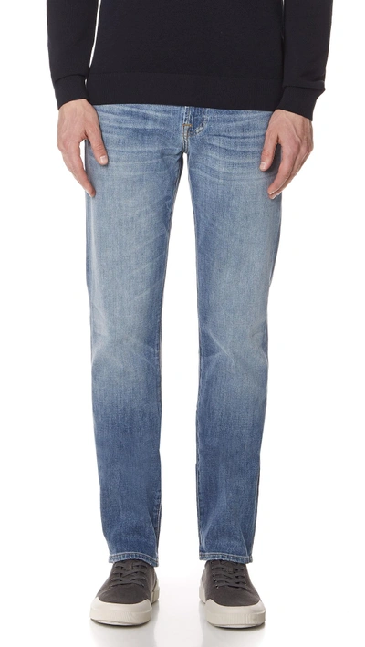 Shop 7 For All Mankind Slimmy Clean Pocket Denim Jeans In Cowboy