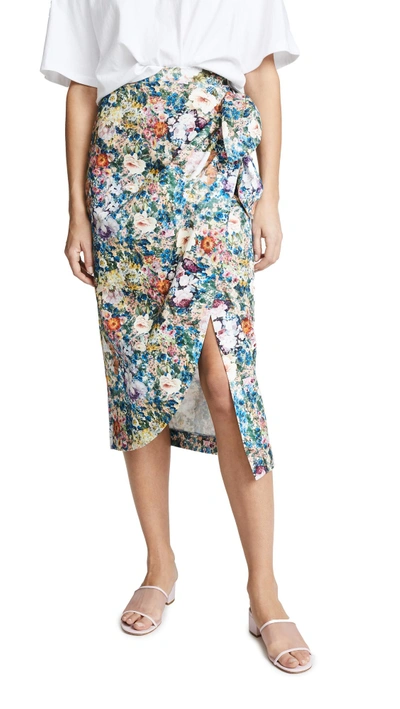 Shop Tata Naka Tie Skirt In Multi Floral