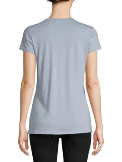 Shop Vince Women's Solid Pima Cotton Blend Tee In Black