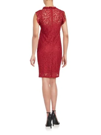 Shop Alexia Admor Lace Sheath Dress In Pink Berry