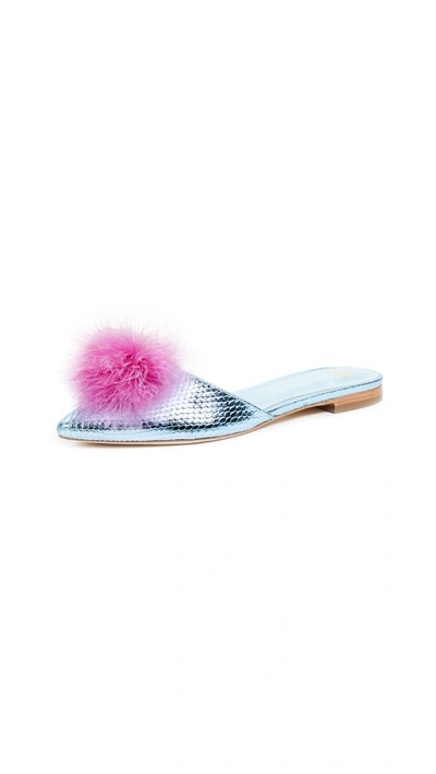 Shop Frances Valentine Pauline Slides In Blue/pink