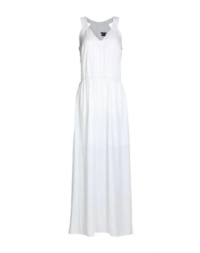 Shop Armani Exchange Long Dresses In White