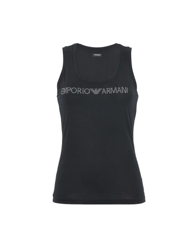 Shop Emporio Armani Sleeveless Undershirts In Black