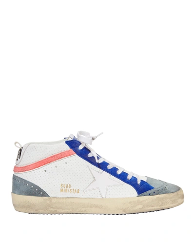 Shop Golden Goose Mid Star Tennis Leather Sneakers
