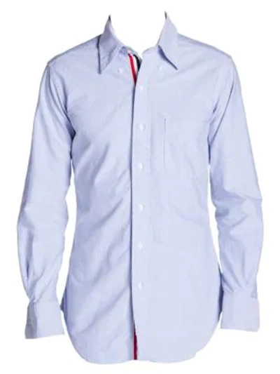 Shop Thom Browne Women's Classic Button-down Long-sleeve Dress Shirt In Blue