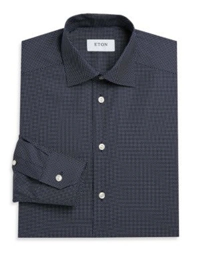 Shop Eton Slim-fit Signature Polka Dot Dress Shirt In Blue