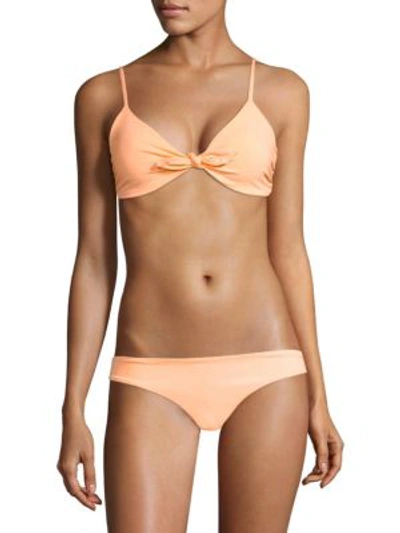 Shop Mara Hoffman Carla Tie-front Bikini Top In Appeal
