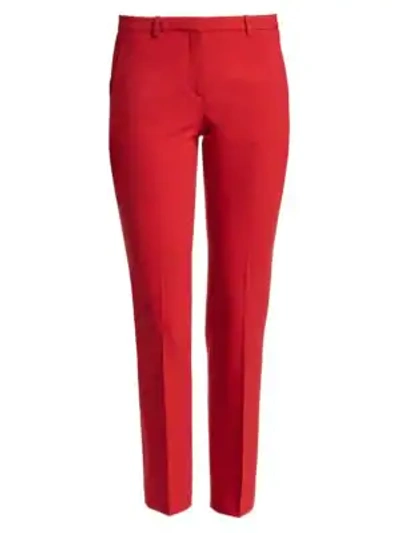 Shop Theory Hartsdale Straight Leg Pants In Carmine Red