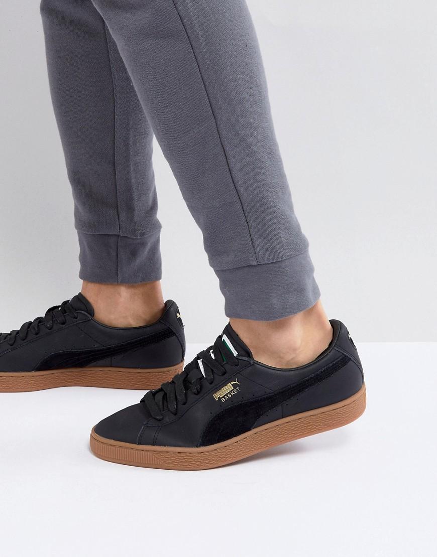 puma basket classic gum deluxe black