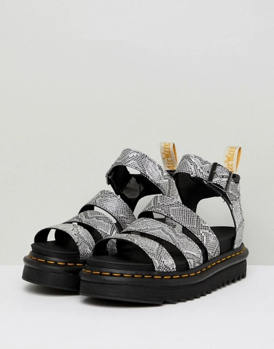 Shop Dr. Martens' Blaire Strappy Flat Sandals In Silver - Silver