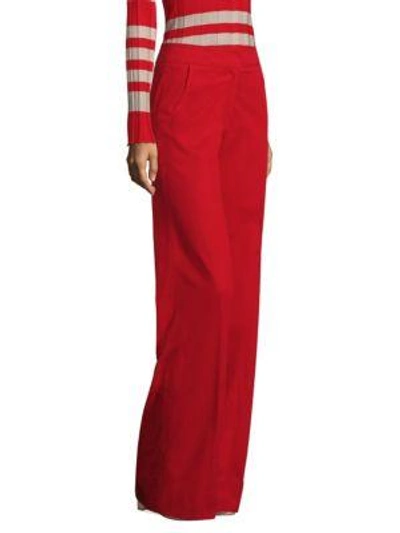 Shop Derek Lam Wide Cuff Trousers In Red