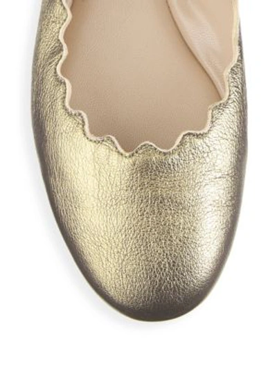 Shop Chloé Women's Lauren Metallic Leather Ballet Flats In Silver