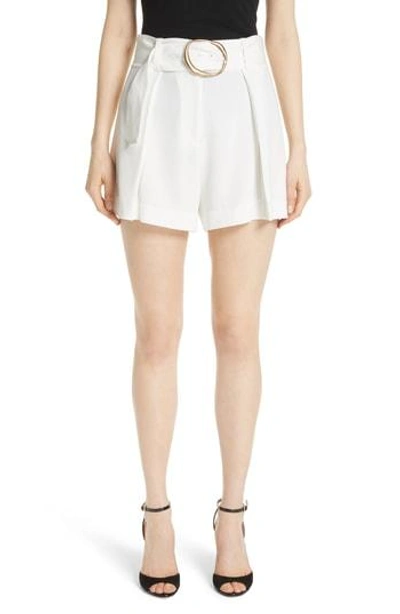 Shop Derek Lam 10 Crosby Belted Shorts In Soft White