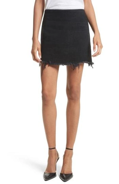 Shop Alexander Wang Frayed Miniskirt In Black Fade