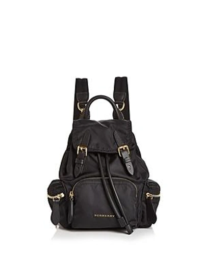 Shop Burberry Small Quilted Nylon Rucksack In Black/gold