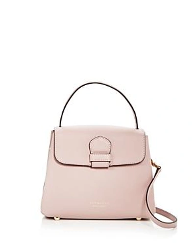 Shop Burberry Camberley House Check Small Leather Satchel In Pale Orchid Pink/gold