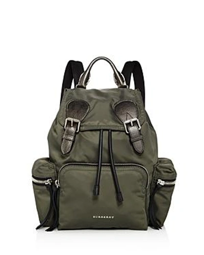 Shop Burberry Medium Nylon Backpack In Dark Gray/gunmetal