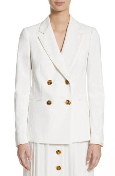 Shop Sara Battaglia Double Breasted Blazer In White