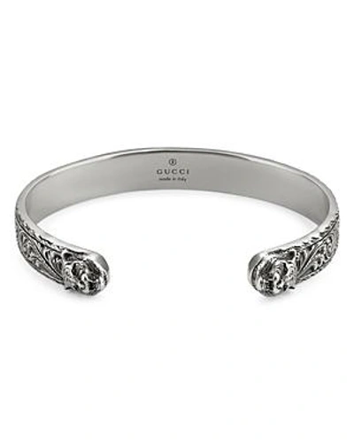 Shop Gucci Sterling Silver Gatto Bangle Bracelet