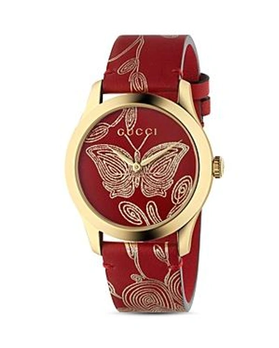 Shop Gucci G-timeless Watch, 38mm In Red