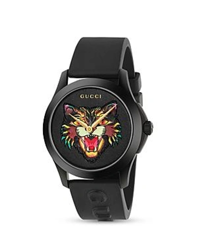 Shop Gucci G-timeless Watch, 38mm In Black