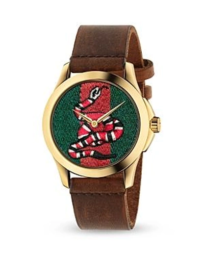 Shop Gucci Le Marche Des Merveilles Watch, 38mm In Multi/brown