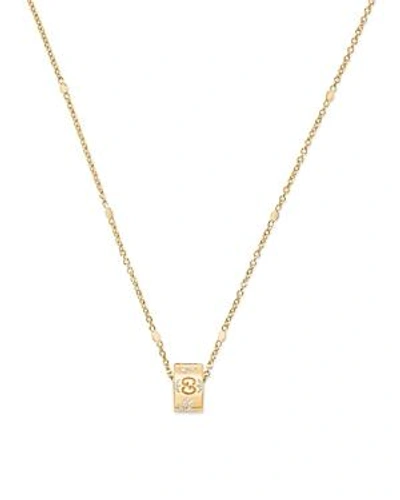 Shop Gucci 18k Yellow Gold Icon Necklace, 17.3" In White/gold