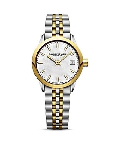 Shop Raymond Weil Freelancer Two-tone Watch, 26mm In White/gold