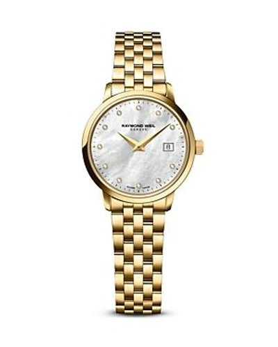 Shop Raymond Weil Toccata Gold Pvd Stainless Steel Watch With Diamonds, 29mm In White/gold