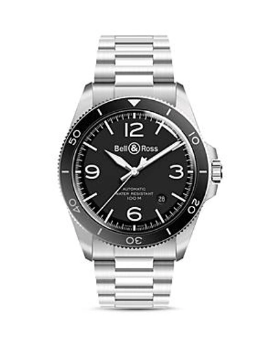 Shop Bell & Ross Br V2-92 Black Steel Watch, 41mm In Black/silver