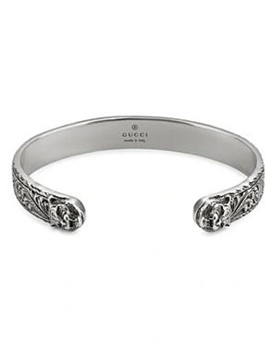 Shop Gucci Sterling Silver Feline Head Cuff