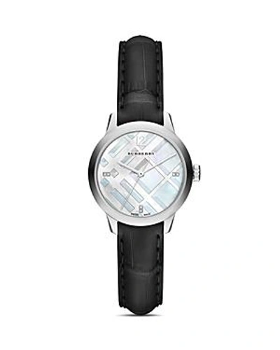 Shop Burberry The Classic Round Watch, 32mm In White/black